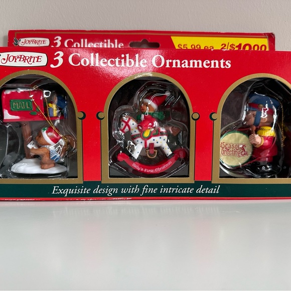 New Vintage Joy Brite 3 Collectible Ornaments Exquisite Design Fine Details - Picture 1 of 5